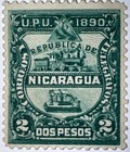 Travelstamps  1890 Nicaragua Stamps Scott  27 Train  Telegraph Key Mng