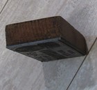 Vtg Letterpress Printing Block Stamp Hardware Store Advertising Copper Wood 4x2