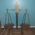 Antique Brass Balance Scale With Marble Base   Claw Foot  22  X 18  X 7   Read  