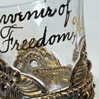 Freedom Nh New Hampshire Souvenir Antique Clear Glass Trinket Gold Cup