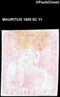 Mauritius 1859 Sc 11 Britannia 9p Magenta Mng F vf