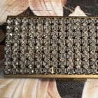 Vtg Trickettes By Weisner Of Miami-rectangle Compact box-w rows Of Rhinestones-