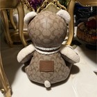 Coach Signature Plush Teddy Bear Brown beige Designer Bear With Tag  Black Eyes