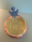 Royal Copley Bird Bowl     Vintage Pottery     Pink   Blue