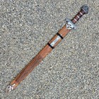 Viking Damascus Steel Sword  37-inch Full Tang Battle Ready Blade  Dual Edge