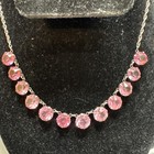 Victorian  Amethyst Pink Paste Rivier   Necklace In Silver Antique