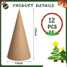 12 Pcs Paper Mache Cones Open Bottom 9 8 X 3 9 In Extra Thick Cardboard Craft   