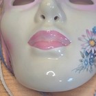 Vintage Mardi Gras New Orleans Ceramic Mask Wall Decor W Flowers Artist Signed