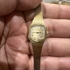 Vintage Bulova P3 Watch Women Gold Tone Square Quartz  16mm Rare For Repair