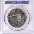 1967 Canada 1  Silver Dollar Coin Pcgs Pl66 Partial Diving Goose 15 - 30 Degrees