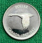 1967 Canada Silver Dollar   Flying Goose   Key Date   Last Year Cad 80  Silver 