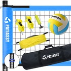Professional Volleyball Net Set Heavy Duty Portable W  Adjustable Poles Pump Bag