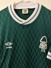 Rare Vintage 80s Umbro Nottingham Forest Football Jersey Kit 3rd Alt Green Sz M