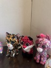Lot Of 7  Sequin Big Eye Plush Ty Beanie Boos Unicorn Panda Fox Llama Unicorn