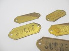 Vintage Brass Plaque Black Retro Old Mid Century Sungar  sucre 