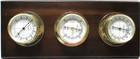 Vintage Sunbeam Weather Station Humidity Barometer Thermometer Key Dark Wood   2