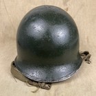 Wwii Us Usmc Green Fixed Bale Helmet Shell With Chinstraps Original Ww2