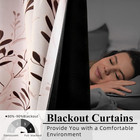 Pink Black Out Curtains 84 Inch Length 2 Panels Set  Leaves Patterned Light Pink