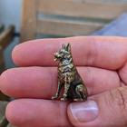 German Shepherd Figurine Handmade Brass Dog Miniature Statue