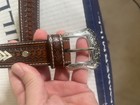 Nocona  50 Western Boys Belt Kids Rawhide Scallop Laced Conchos Brown Leather 24
