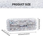 Rhinestone Lipstick Case With Mirror  Bling Crystal Silver Color 