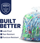 Heavy Duty 55-60 Gallon Trash Bags     Clear Garbage Can Liners  38    X 58         Dura