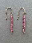  300      Genuine Pink Tourmalines Earrings 14k Gold Vintage Dormeuse