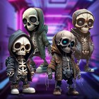 Cool Skeleton Figurines  Skeleton Small Statue Halloween Resin Collectible Fi   