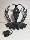 Israeli Judaic Pall-bell Bronze Oil Burning Hanukkah Menorah 