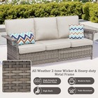 6 Pcs Outdoor Patio Furniture Set Wicker Conversation Set With Swivel Chairs