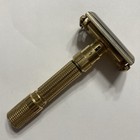 Vtg 1958 Gillette Fatboy Executive Adjustable Safety Razor Gold D-3