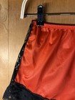 Vtg    Formfit Rogers Red Satin French Knickers W black Lace Trim W-24-30    S m