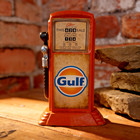6 5 x4  Cast Iron  gulf Oil Gasoline Pump  Coin Bank   ships Free 