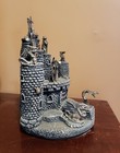 Vintage 1980 Spoontiques Castle   8  Hudson Pewter Wizards  Dragons   A Snake