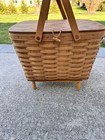 Vintage 1994 Longaberger Large Picnic pie Basket With Riser And Liner 16x14x11   