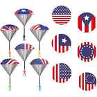 6 Pcs Parachute Toy American Flag Patterns Army Soldiers Guys Tangle Free Throw