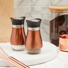 Stainless Steel Copper Salt And Pepper Shakers Set With Glass Bottom  4oz