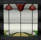 Pretty Floral Old English Leaded Stained Glass Window 21 3 4 x 21 1 4 