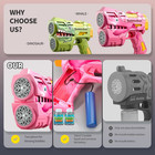 Rechargeable Pink Dolphin Bubble Gun Led Light Bubble Blower W  2 Refill Bottles