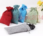 100 200pcs Natural Jute Hessian Drawstring Pouch Burlap Wedding Favor Gift Bags