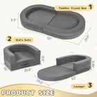 Grey 3-in-1 Foldable Travel Toddler Bed - Medium Size - 3-in-1 Portable