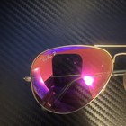 Ray-ban Men s Aviator Sunglasses Gold Metal Frame Pink Mirrored Glass Lens