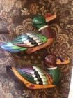 Vintage Korean Wedding Ducks Hand Carved Wood Pair Traditional Gift Love Luck