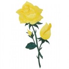Yellow Rose Applique Patch - Embroidered Flower Badge 4 75   iron On 