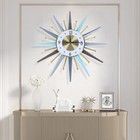 23in Retro Style Art Sunburst Clock Mid Century Modern Wall Vintage Clock Decor