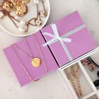 Bulk Cardboard Kraft Paper Jewelry Gift Boxes Cotton Filled Purple For Shipping