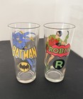 Vintage 1966 And 1978 Batman   Robin Set Of 2 Pepsi Glasses - Dc Comics - Exc 