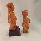 Pair Of Vintage Chinese Carved Cultural Revolution Boxwood Child Figure Statue