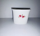 Vintage Royal Worcester Bone China Toothpick  Cotton Swab Holder Floral Design