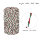  Cotton Rope Twisted Braided Rope Cord  Red Green And White 200m 218 Yard 2mm 